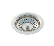Meir Sink Strainer and Waste Plug Basket with Stopper, Brushed Nickel