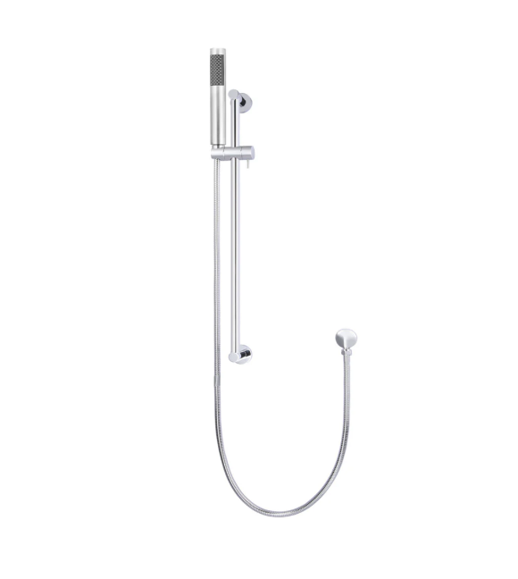 Meir Round Hand Shower on Rail Column, Polished Chrome