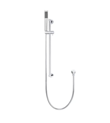 Meir Round Hand Shower on Rail Column, Polished Chrome