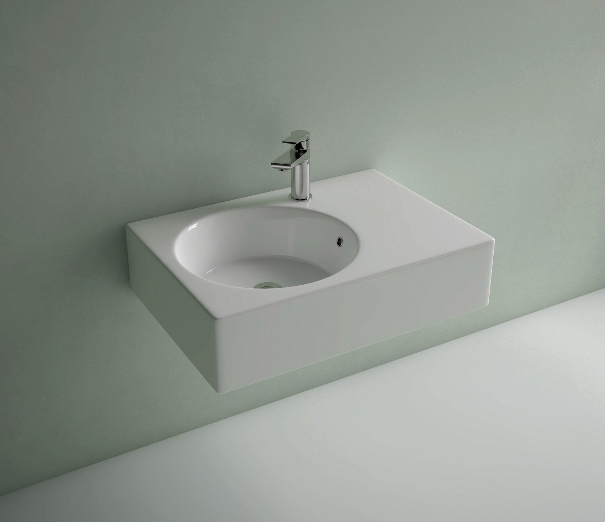 Studio Bagno Edge MK2 Round Left Bench/Wall NTH, Gloss White