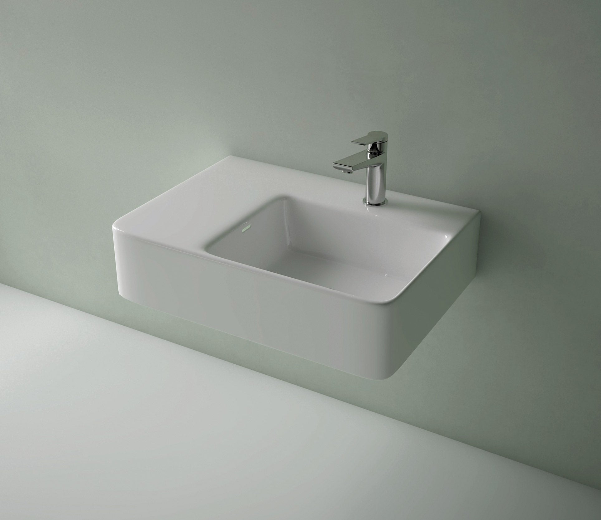 Studio Bagno Edge MK2 Square Right Bench/Wall 1TH, Gloss White