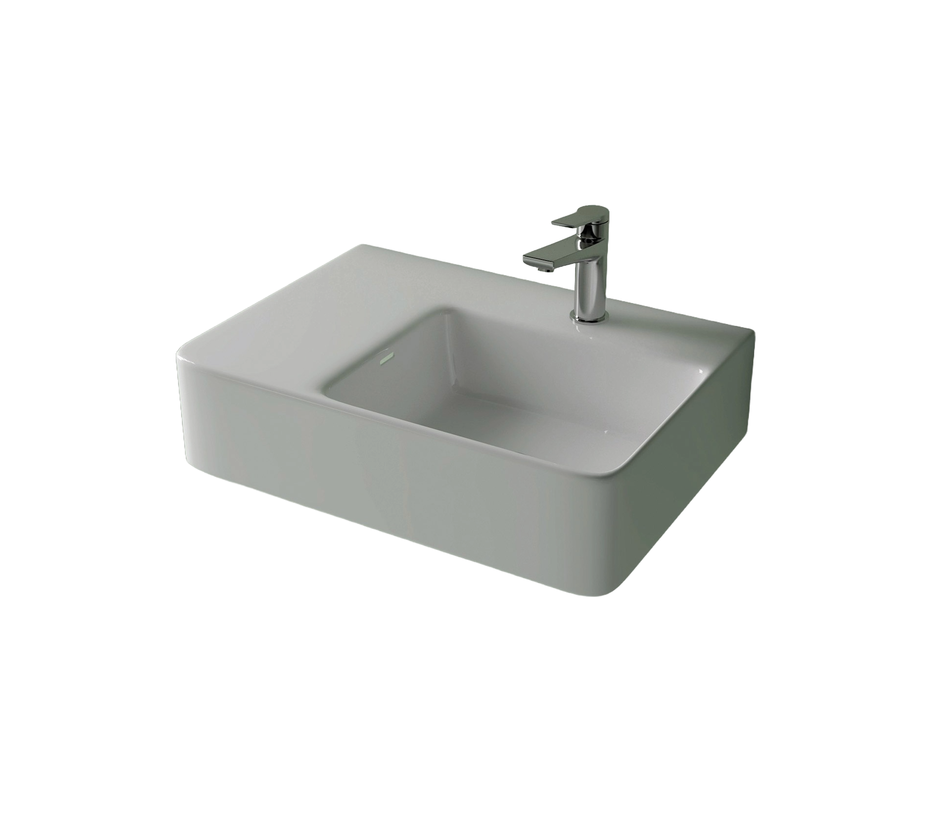 Studio Bagno Edge MK2 Square Right Bench/Wall 1TH, Gloss White