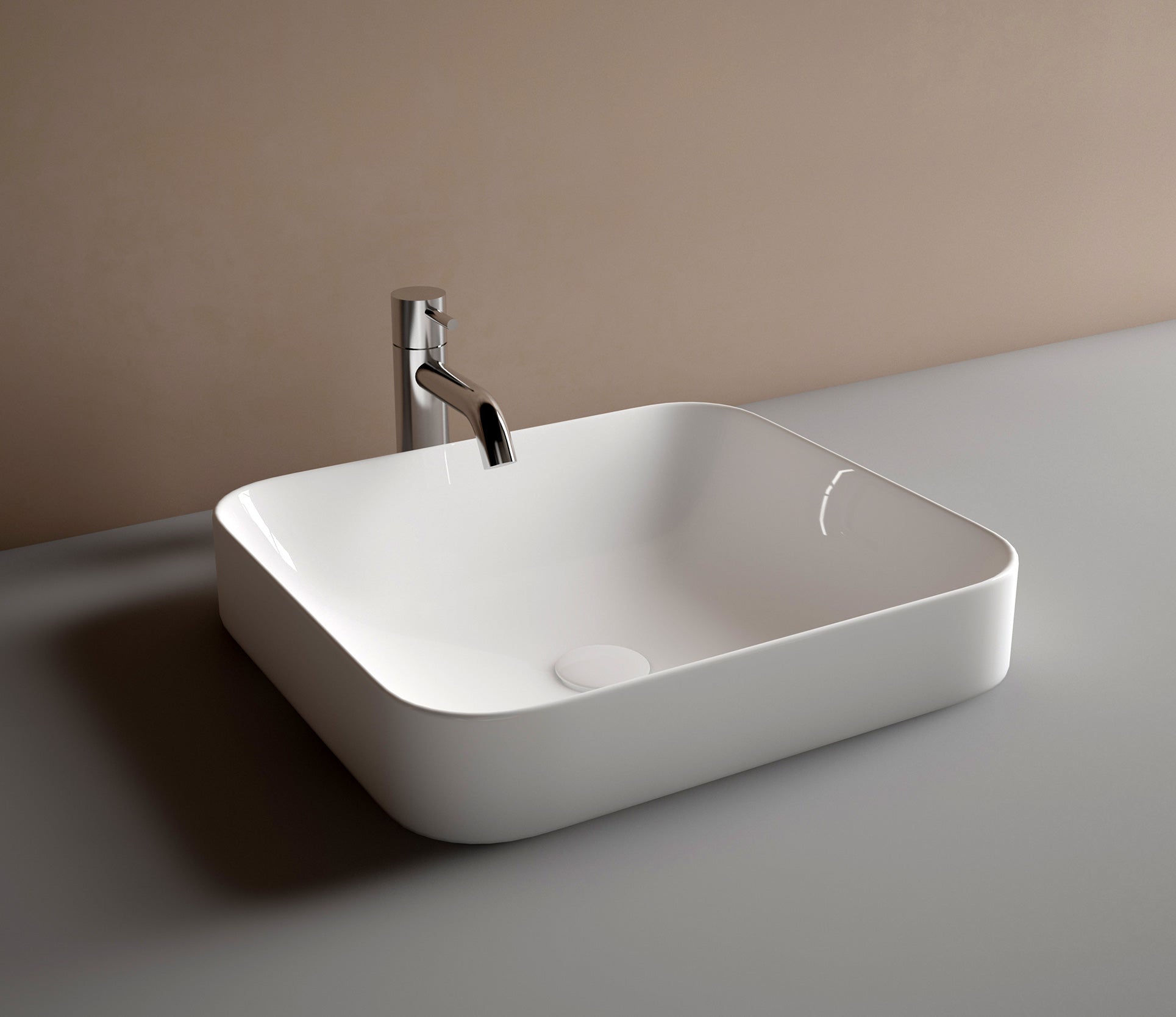 Studio Bagno Element 45 Bench Basin, Gloss White