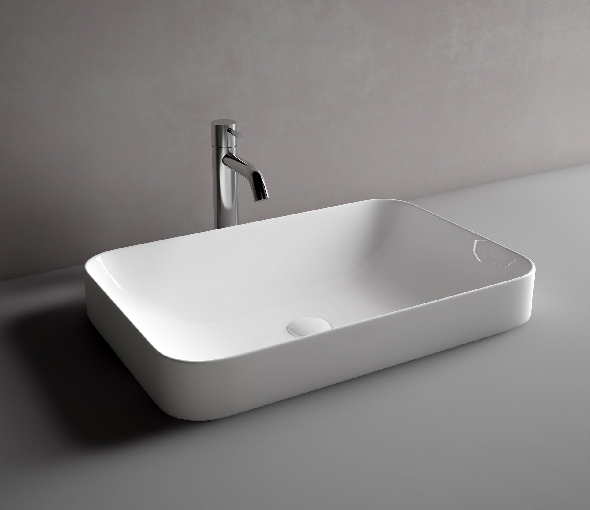 Studio Bagno Element 60 Bench Basin, Gloss White
