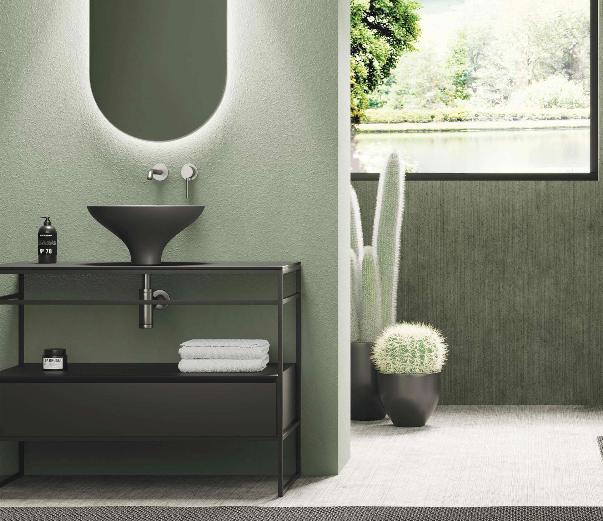 Studio Bagno Equilibrium 2 Bench Basin, Gloss White