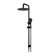 Meir Round Combination Shower Rail 300mm Rose, Three Function Hand Shower, Matte Black