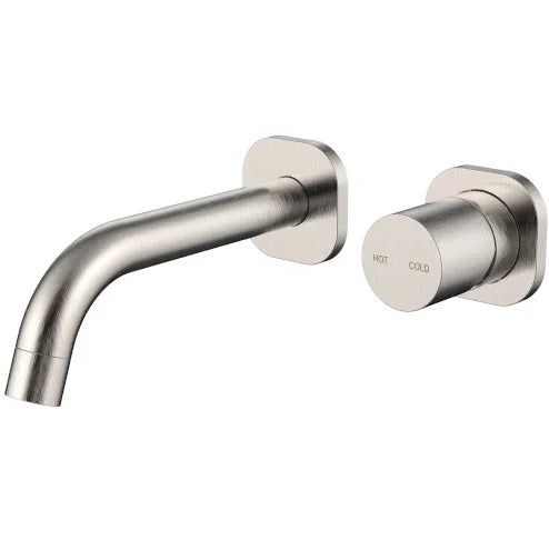 Millennium Cioso SQ Wall Basin Mixer W/Finesa Handle, Brushed Nickel