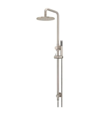 Meir Round Combination Shower Rail 200mm Rose, Single Function Hand Shower, Champagne