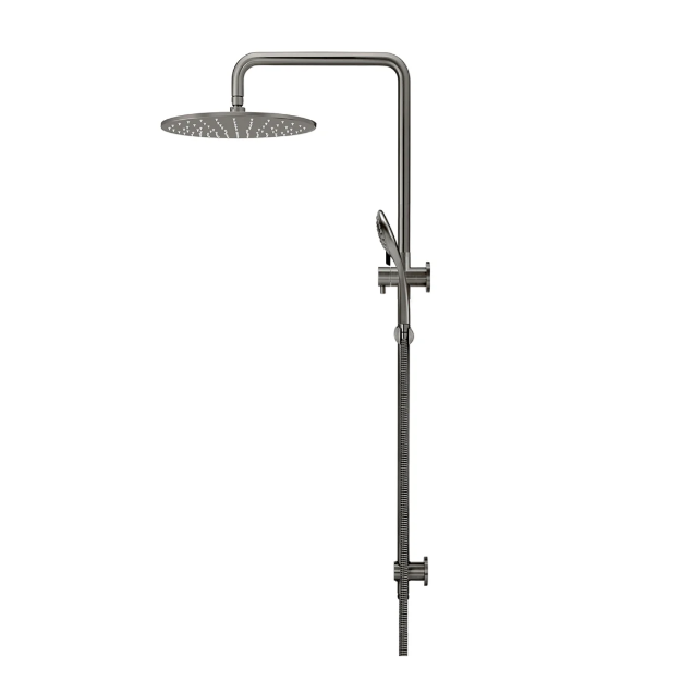 Meir Round Combination Shower Rail 300mm Rose, Three Function Hand Shower, Shadow