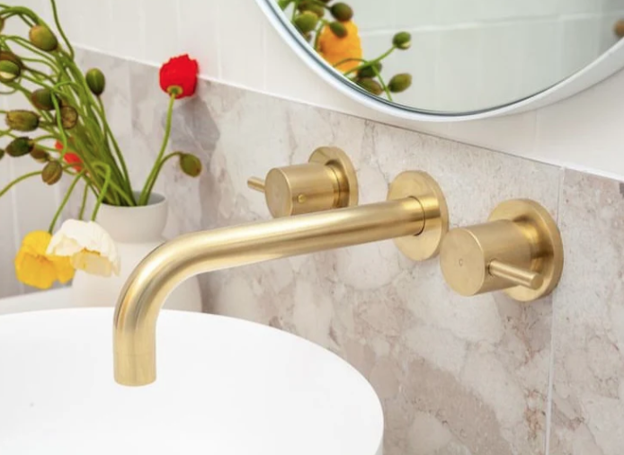 Meir Round Quarter Turn Wall Top Assemblies, Tiger Bronze