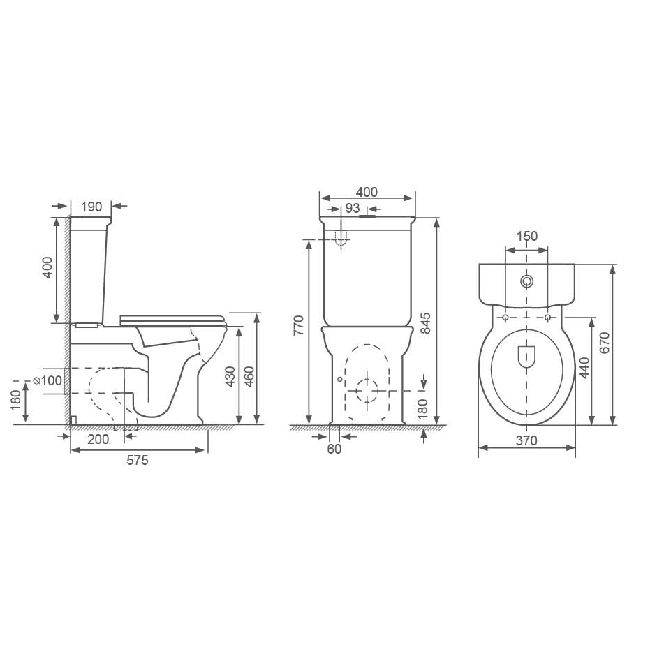 Milano Federation Back to Wall Rimless Toilet Suite