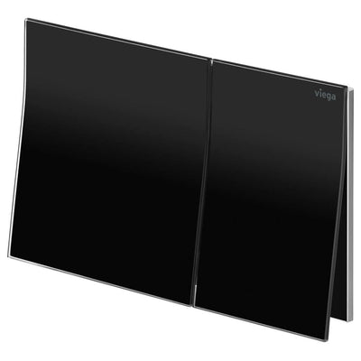 Fienza Viega Visign More 200 Angled Flush Plate, Black Glass