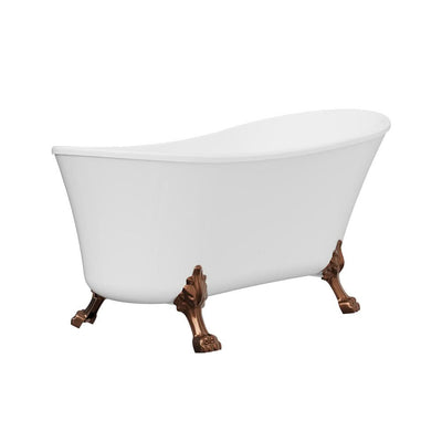Fienza Clawfoot Freestanding Acrylic Bath, 1500mm, Brushed Copper Feet