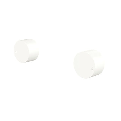 Fienza Kaya Round Wall Taps, Matte White