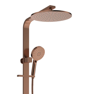 Fienza Empire Slim Deluxe Twin Shower, Brushed Copper