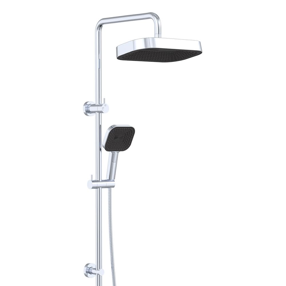 Kuro Twin Shower, Soft Square Head, Chrome