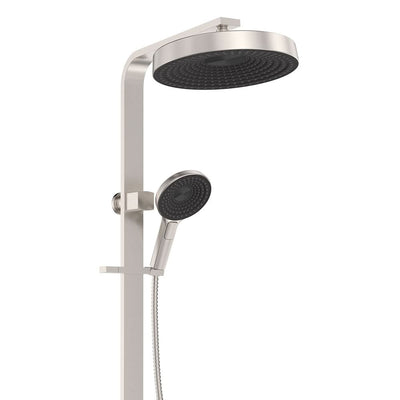 Fienza Kuro Deluxe Twin Shower Round Head, Brushed Nickel
