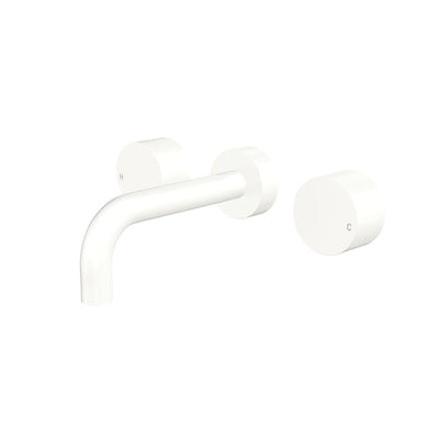 Fienza Kaya Wall Set, Round Taps, 130mm Outlet, Matte White