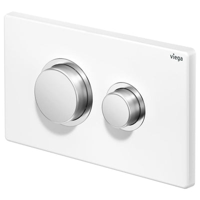 Fienza Viega Visign Public 11 Raised Button Flush Plate, White and Chrome