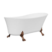 Clawfoot Freestanding Acrylic Bath, 1700mm, Brushed Copper Feet