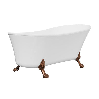 Fienza Clawfoot Freestanding Acrylic Bath, 1700mm, Brushed Copper Feet