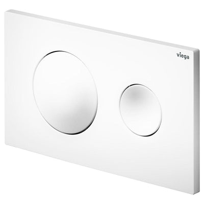 Fienza Viega Visign Style20 Round Button Flush Plate, Gloss White