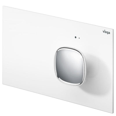 Fienza Viega Visign More 202 Electronic Flush Plate with LED Lamps, White and Chrome
