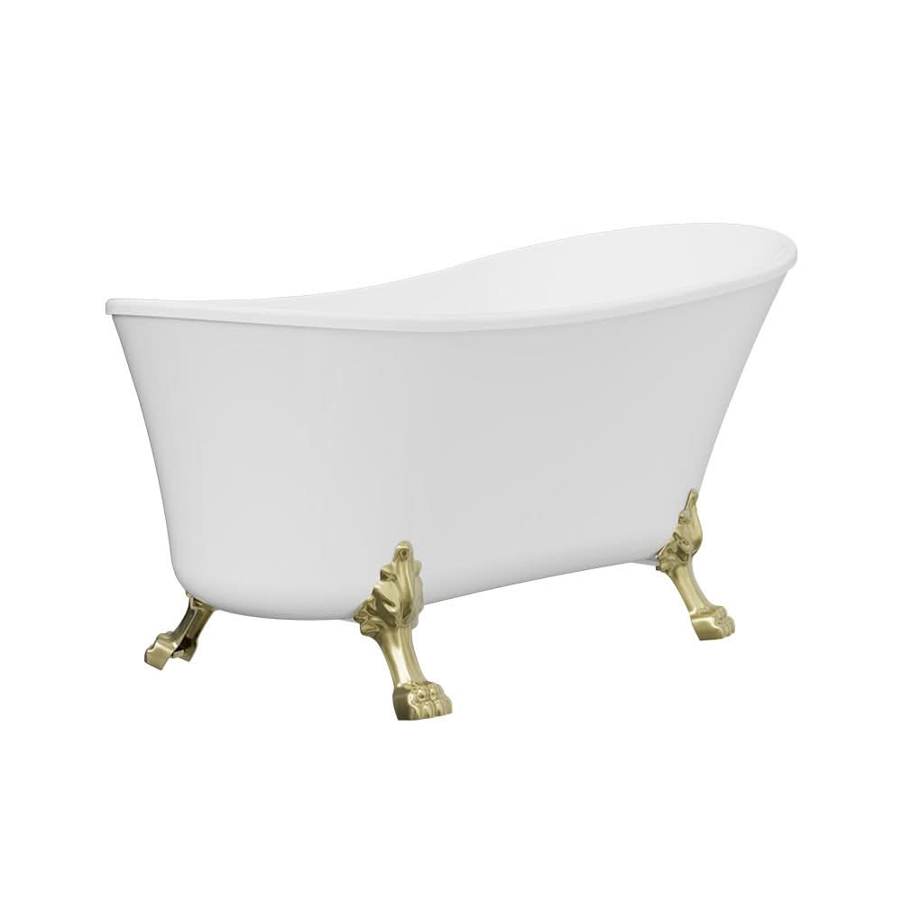 Clawfoot Freestanding Acrylic Bath, 1500mm, Urban Brass Feet