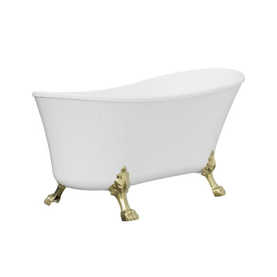 Fienza Clawfoot Freestanding Acrylic Bath, 1500mm, Urban Brass Feet