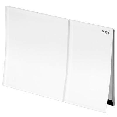 Fienza Viega Visign More 200 Angled Flush Plate, White Glass
