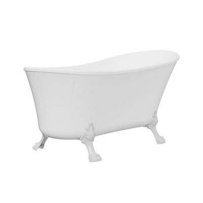 Fienza Clawfoot Freestanding Acrylic Bath, 1500mm, White Feet