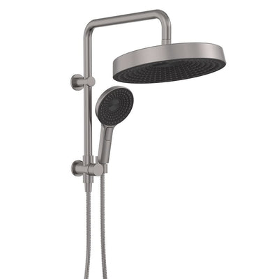 Fienza Kuro Twin Half-Rail Shower, Round Head, Gun Metal