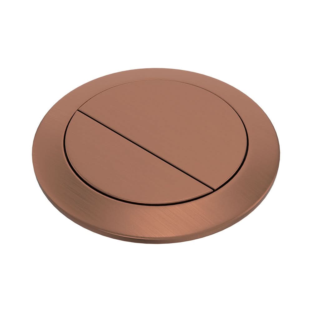 Fienza Back to Wall Round Toilet Flush Buttons, PVD Brushed Copper | RCFB-CO