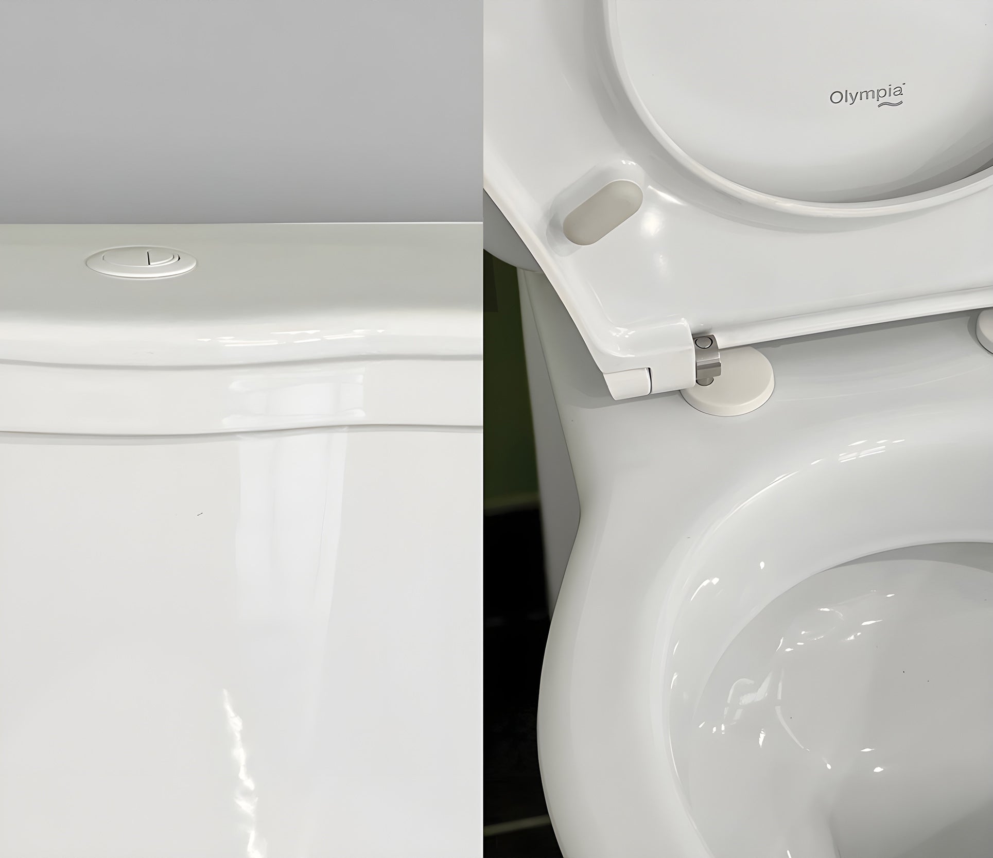 Studio Bagno Milady & Impero Series White Button + Seat Hinge, Satin white