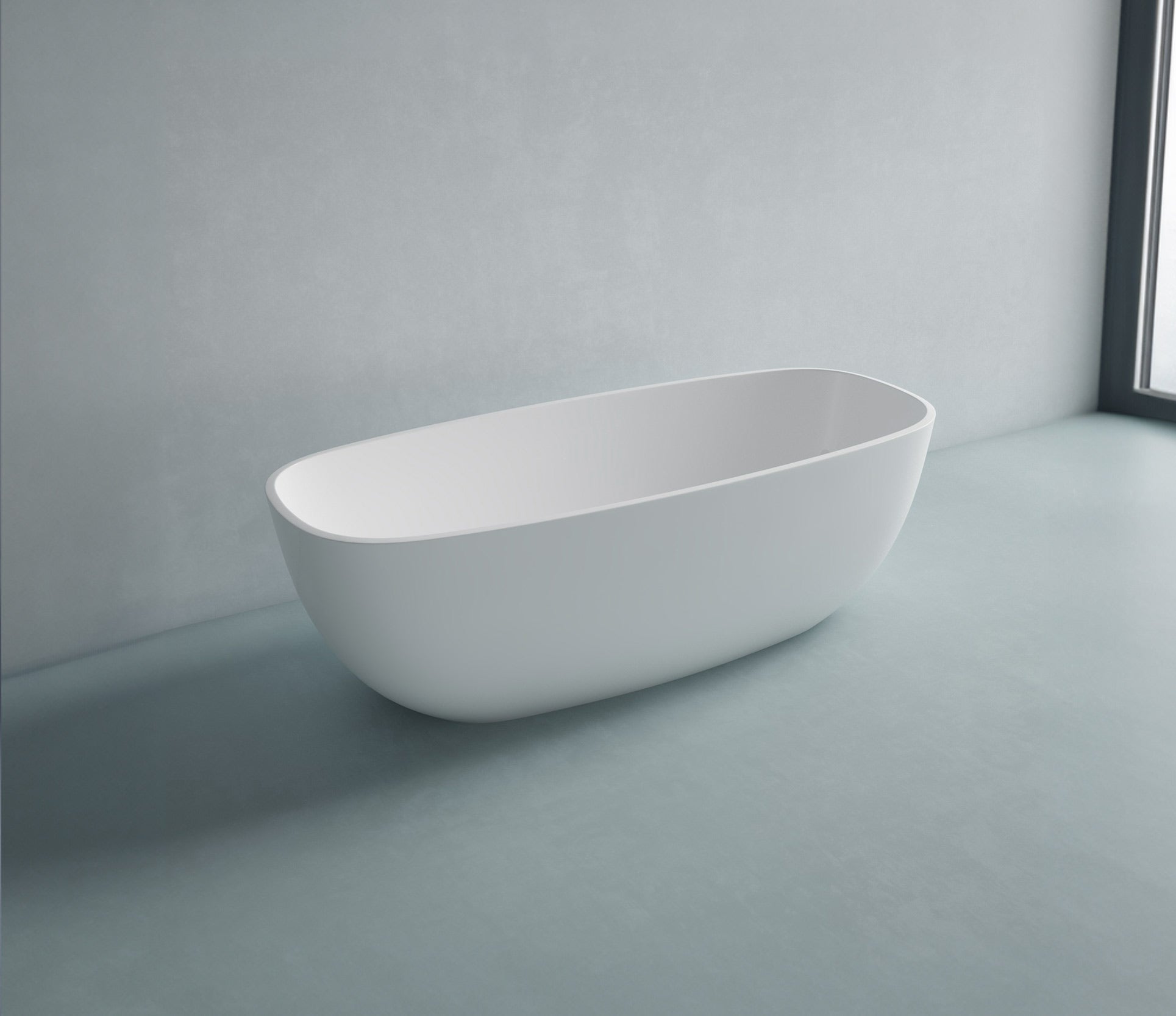 Studio Bagno Lust Freestanding Bath - Satin White, Semi Gloss White