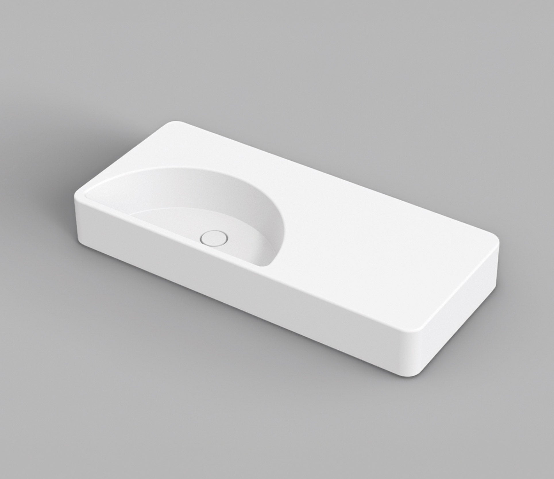 Studio Bagno Lunaris 101 Bench/Wall Basin 1TH, Gloss White