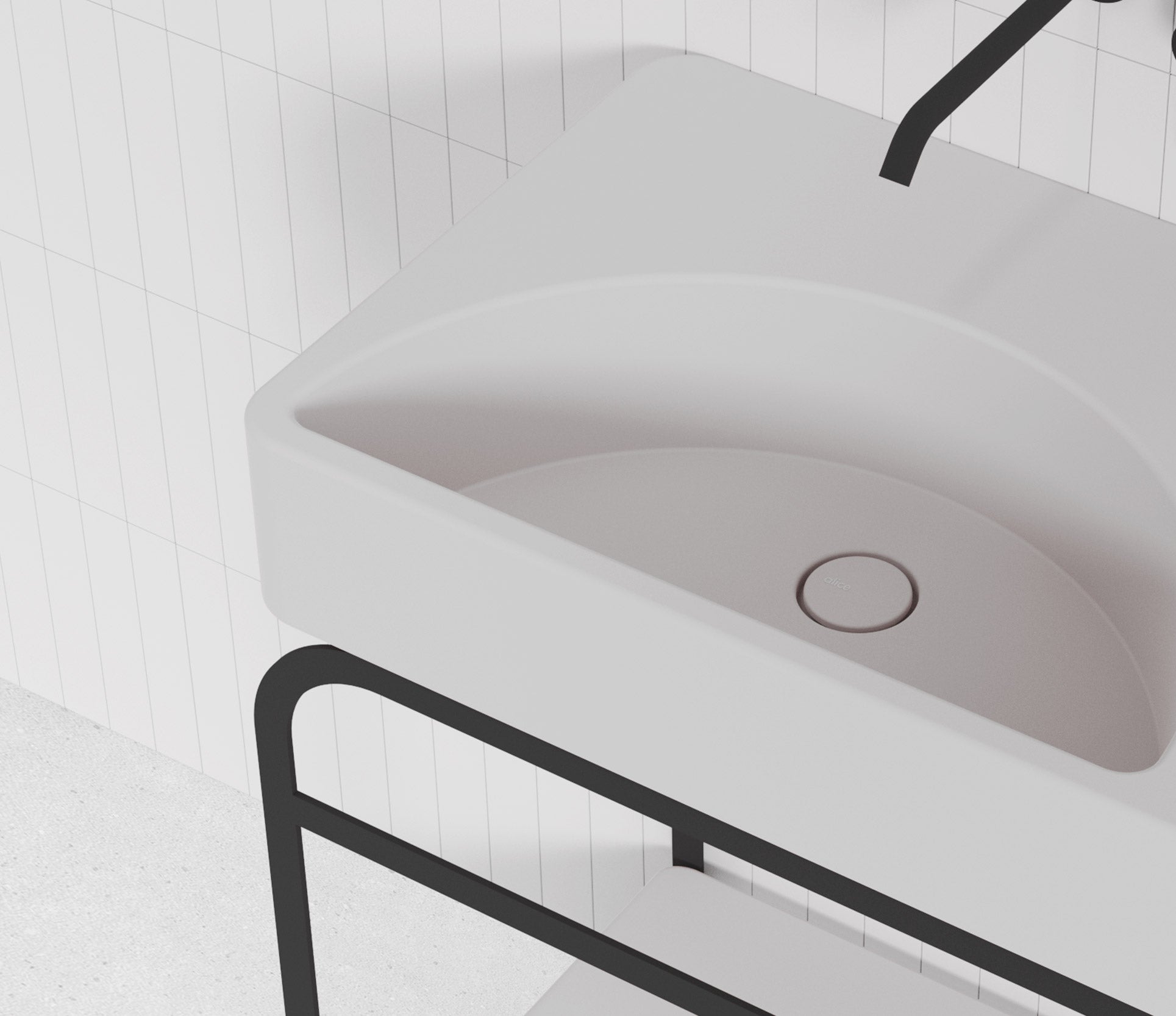 Studio Bagno Lunaris 101 Bench/Wall Basin 1TH, Gloss White