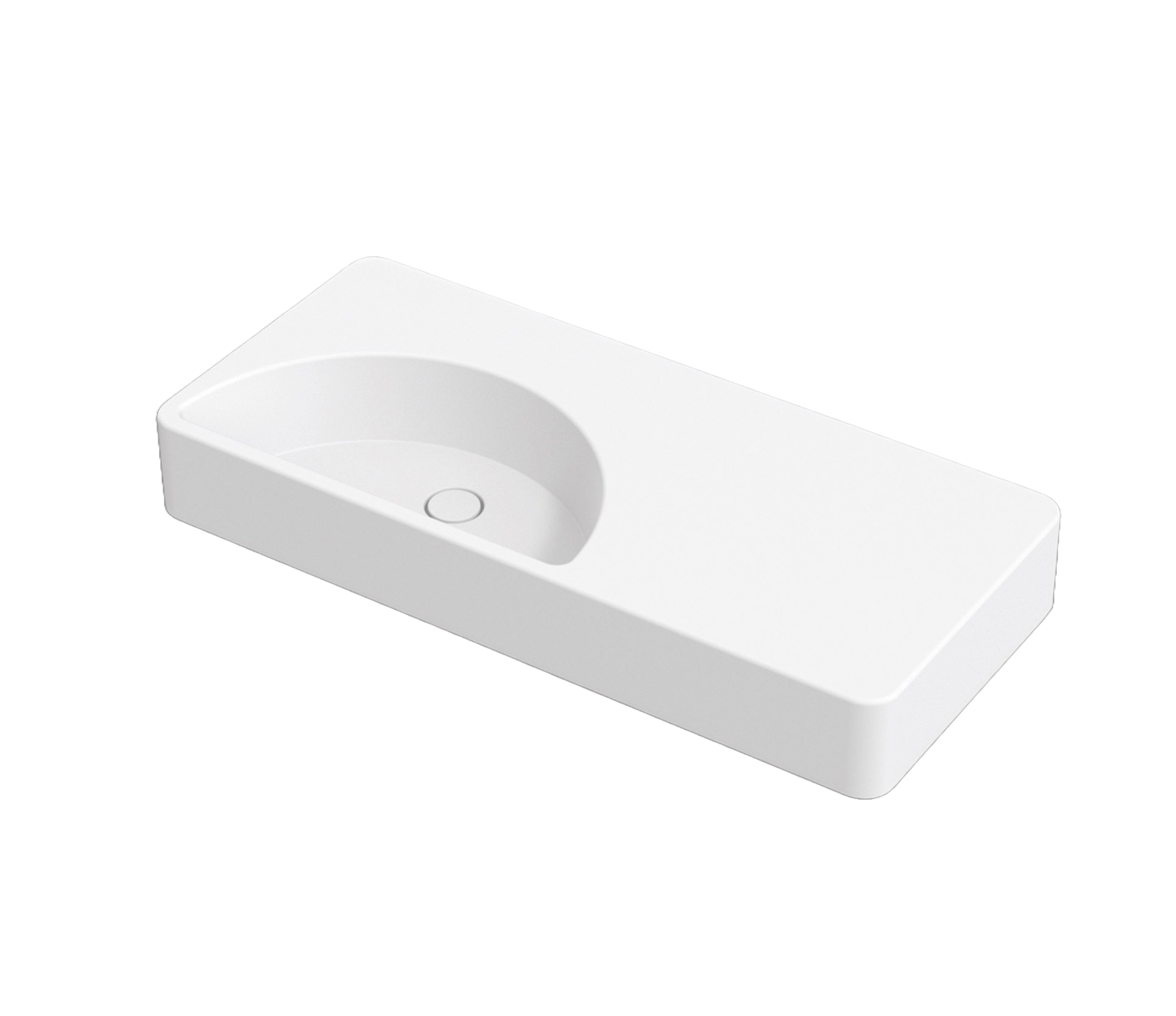 Studio Bagno Lunaris 101 Bench/Wall Basin NTH, Gloss White