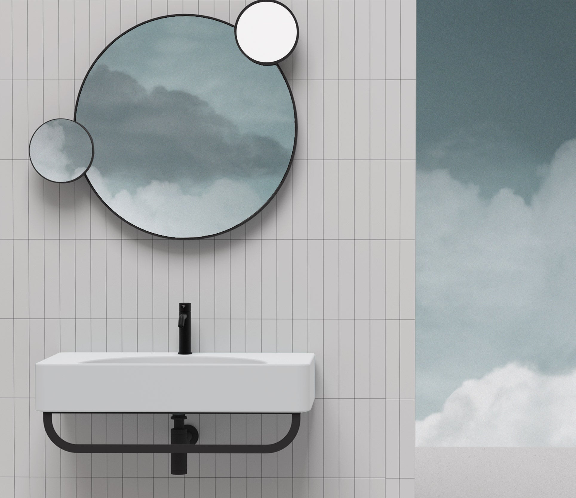 Studio Bagno Lunaris 61 Bench/Wall Basin NTH, Gloss White