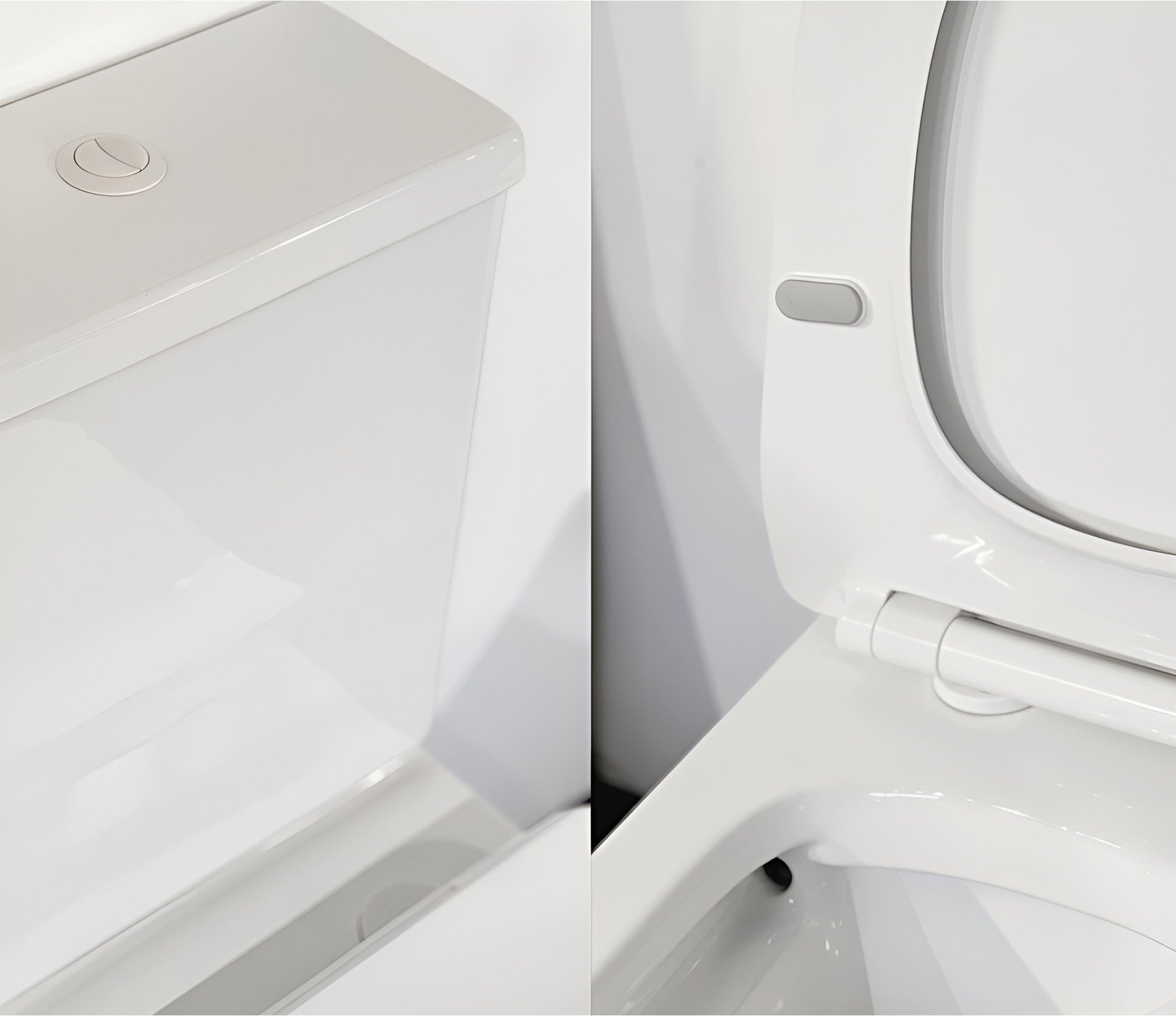 Studio Bagno Manhattan Series White Button + Seat Hinge, Satin white