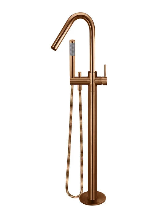 Meir Round Freestanding Bath Spout And Hand Shower | Lustre Bronze
