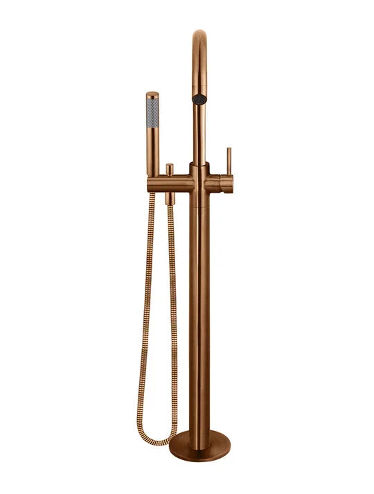 Meir Round Freestanding Bath Spout And Hand Shower | Tiger Bronze