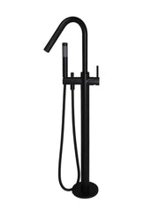 Meir Round Freestanding Bath Spout And Hand Shower | Matte Black