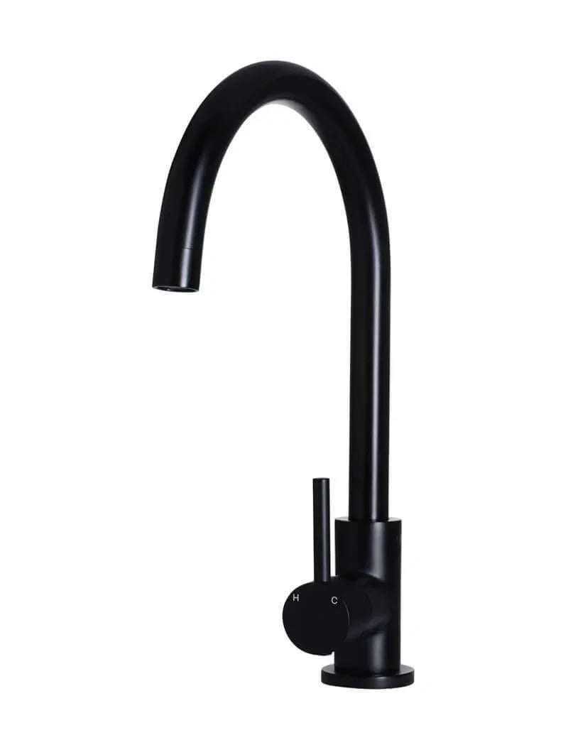 Meir Round Kitchen Mixer Tap | Matte Black