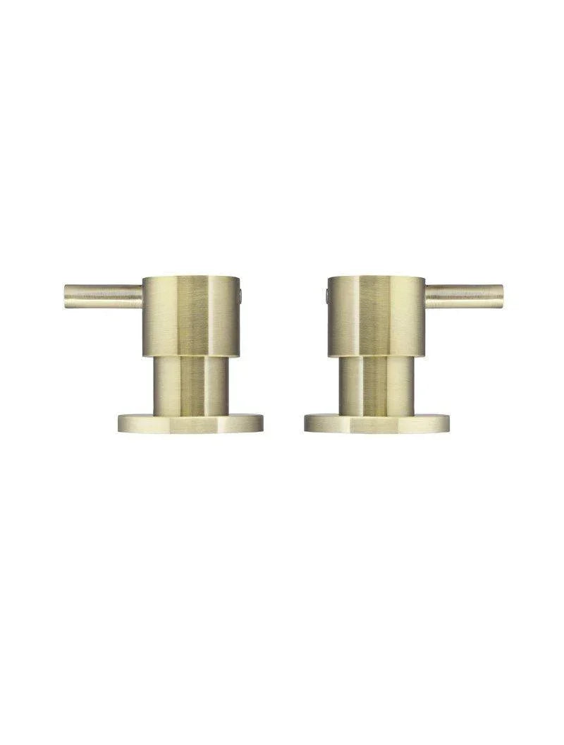 Meir Round Quarter-Turn Wall Taps | Lustre Bronze