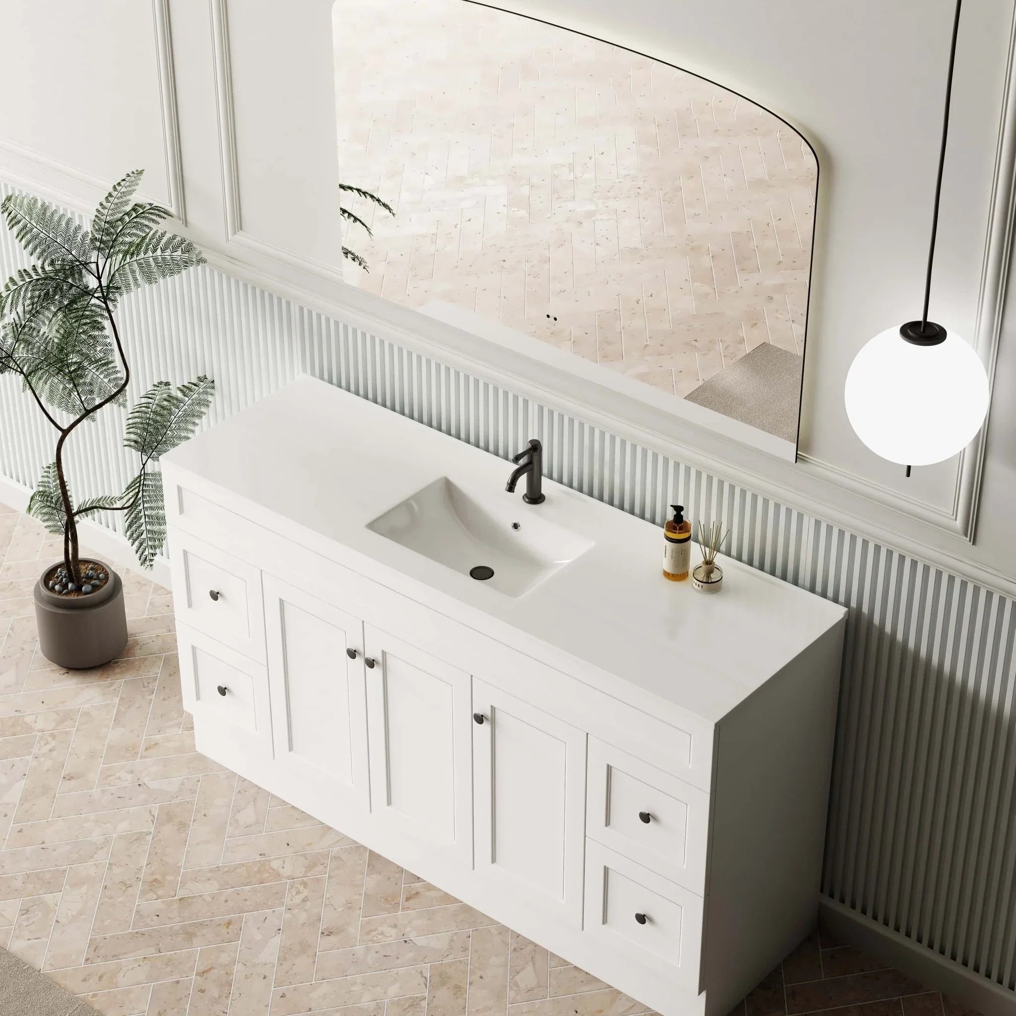 Milano 1500mm Ceramic Moulded Top - Ideal Bathroom CentreCE1500SCentre Basin1 Tap Hole