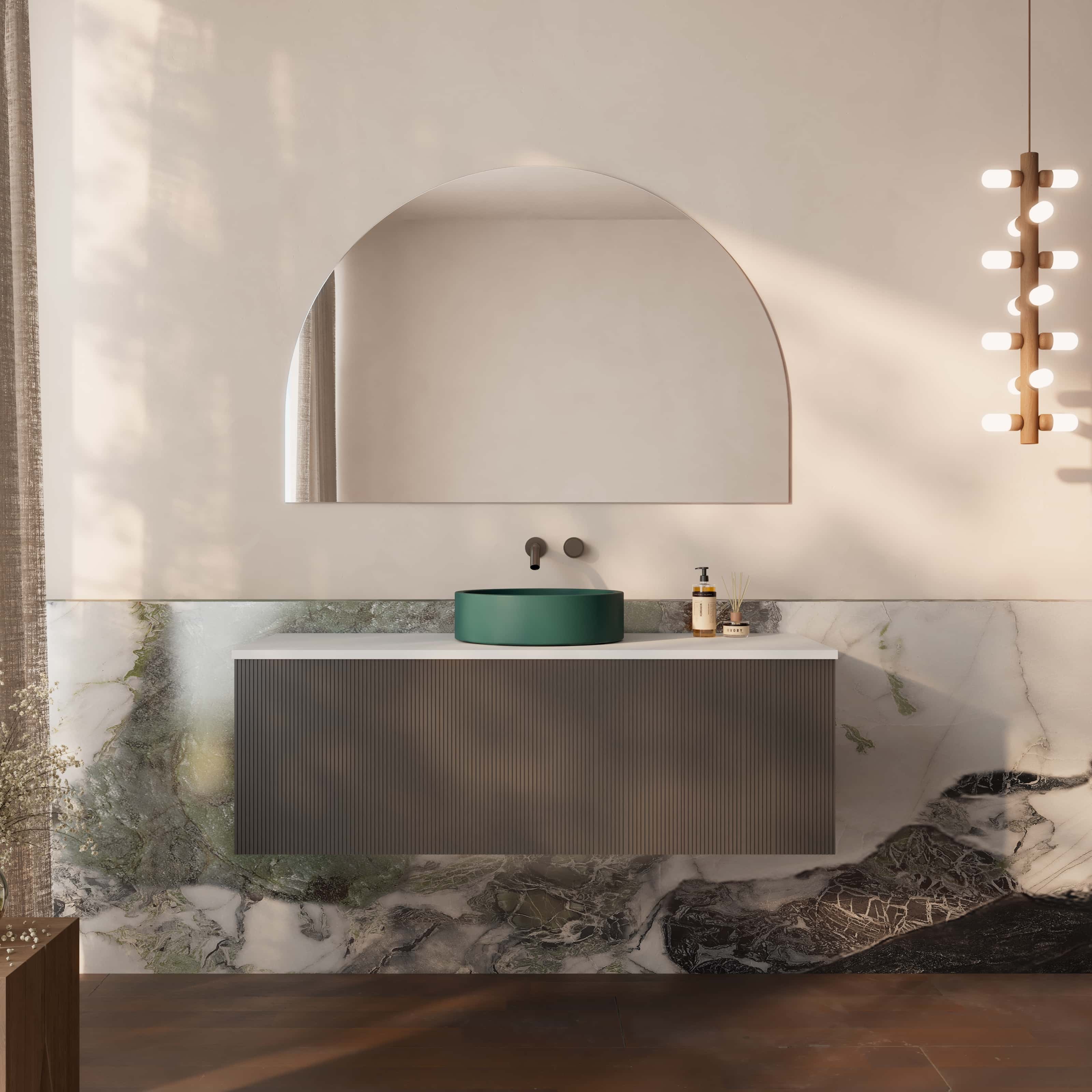 Milano Arch 1200mx800mm Frameless Polished Edge Mirror