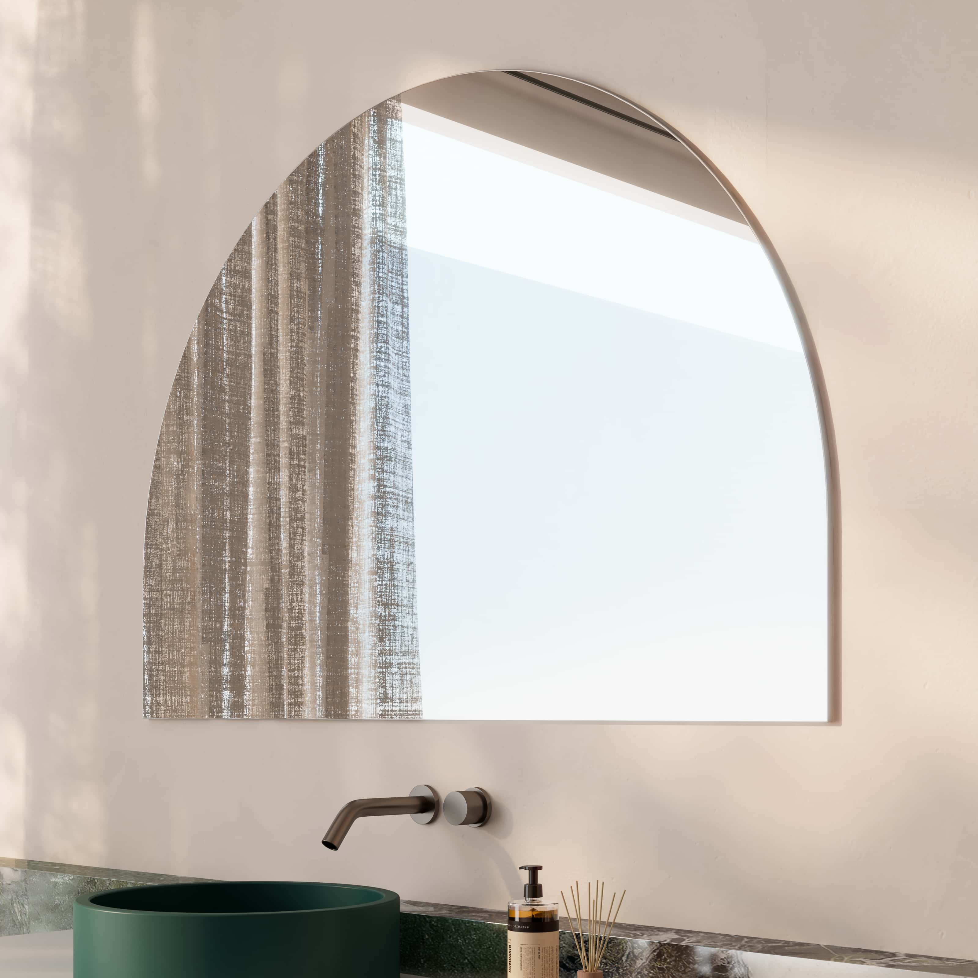 Milano Arch 1200mx800mm Frameless Polished Edge Mirror