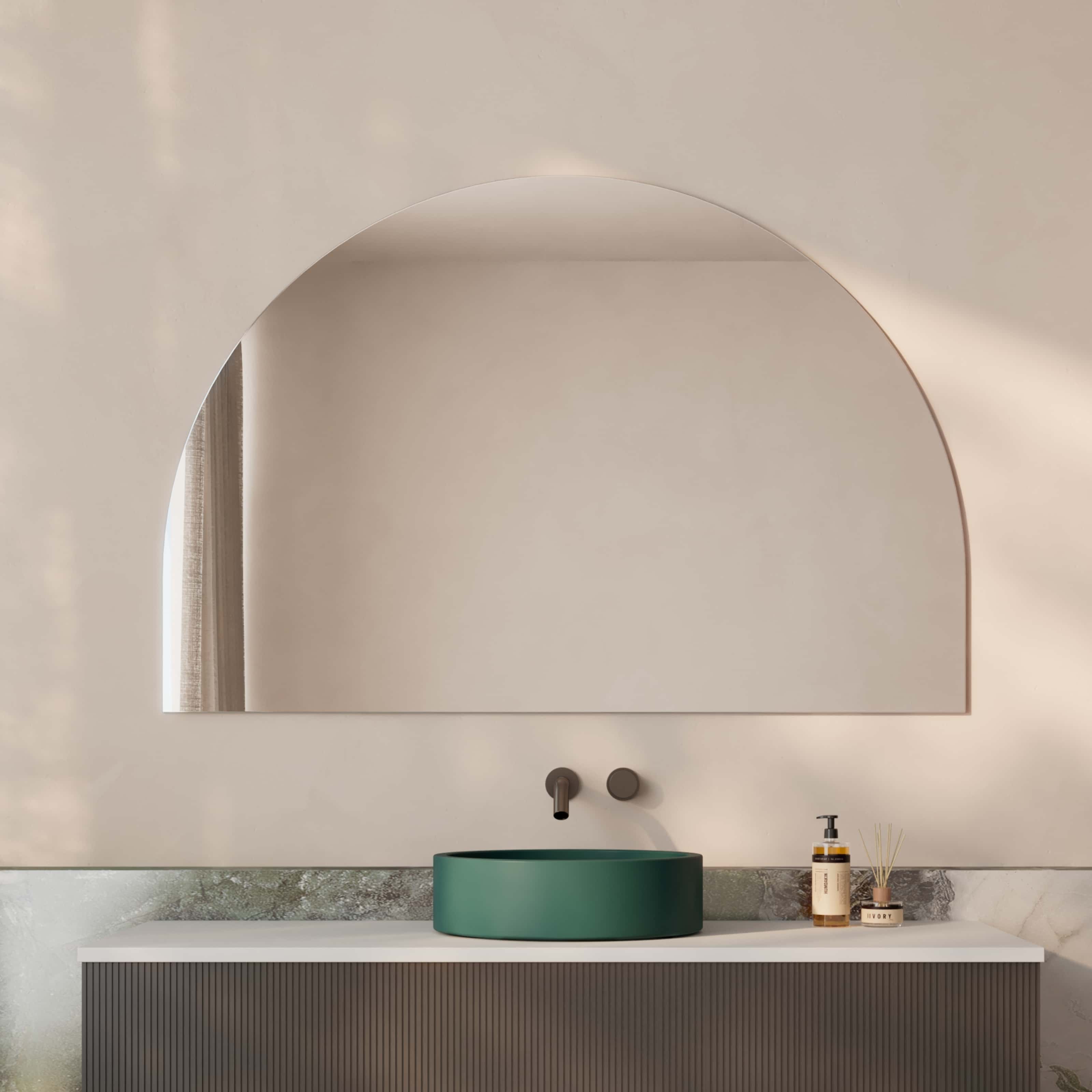 Milano Arch 1200mx800mm Frameless Polished Edge Mirror