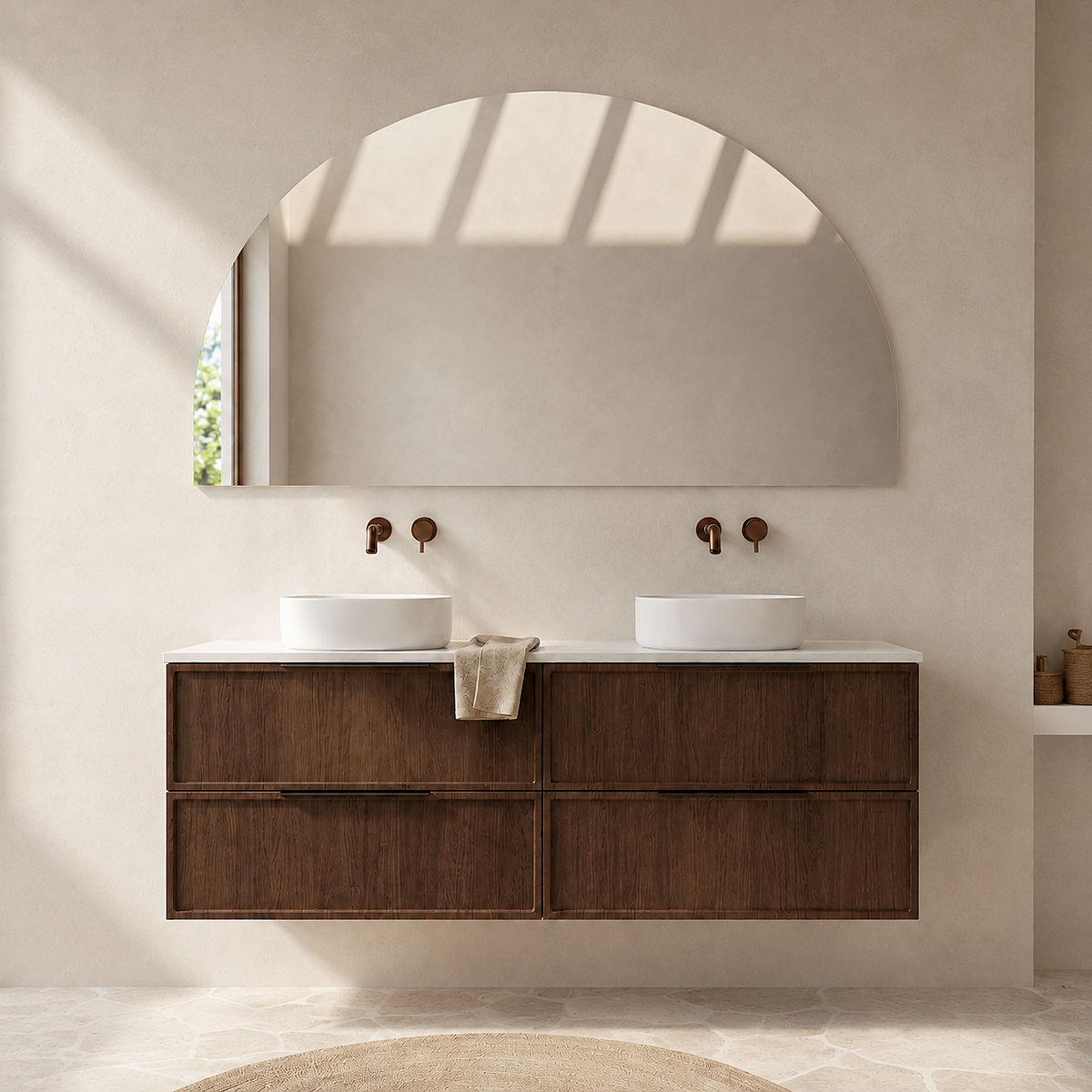 Milano Arch 1500mmx1000mm Frameless Polished Edge Mirror